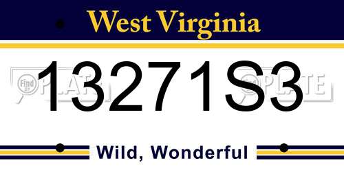 13271S3 West Virginia License Plate