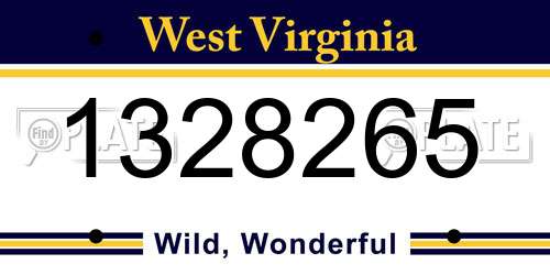 1328265 West Virginia License Plate
