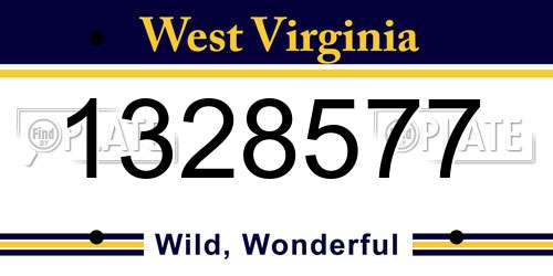 1328577 West Virginia License Plate
