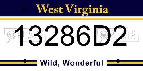 13286D2 West Virginia License Plate
