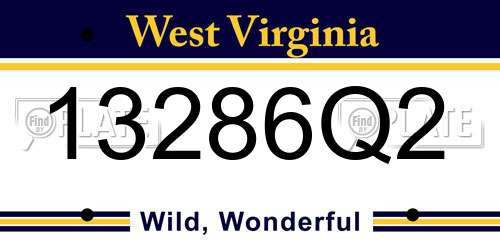 13286Q2 West Virginia License Plate