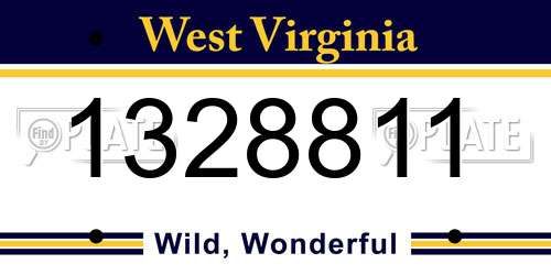 1328811 West Virginia License Plate