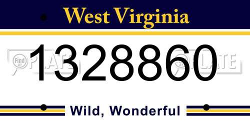 1328860 West Virginia License Plate