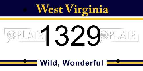 1329 West Virginia License Plate