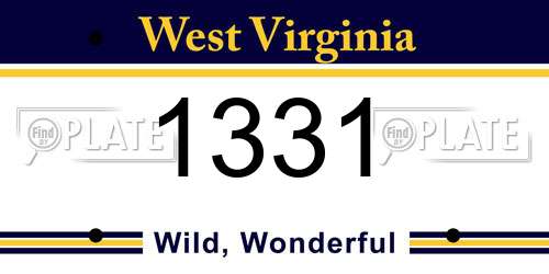 1331 West Virginia License Plate