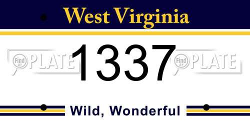 1337 West Virginia License Plate