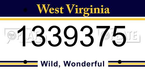 1339375 West Virginia License Plate