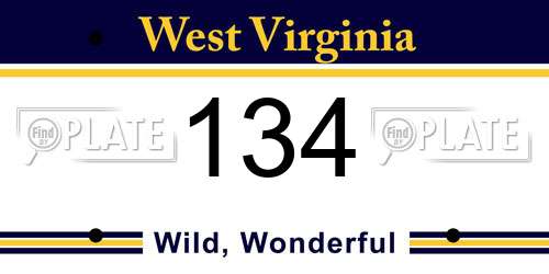 134 West Virginia License Plate