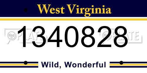 1340828 West Virginia License Plate