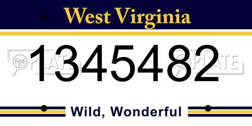 1345482 West Virginia License Plate