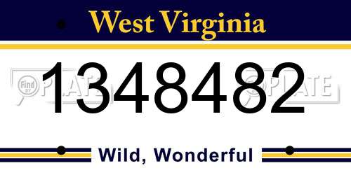 1348482 West Virginia License Plate