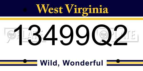 13499Q2 West Virginia License Plate