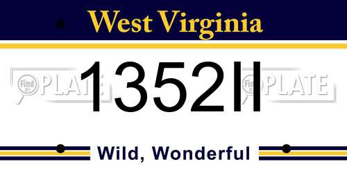1352II West Virginia License Plate
