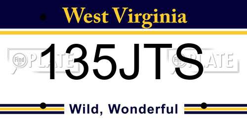 135JTS West Virginia License Plate