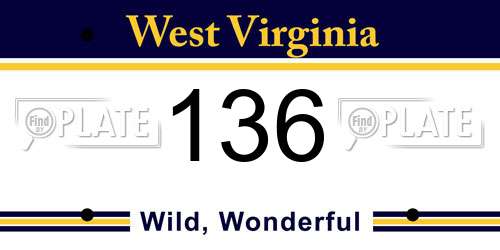136 West Virginia License Plate