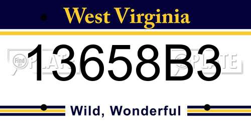 13658B3 West Virginia License Plate