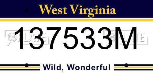 137533M West Virginia License Plate