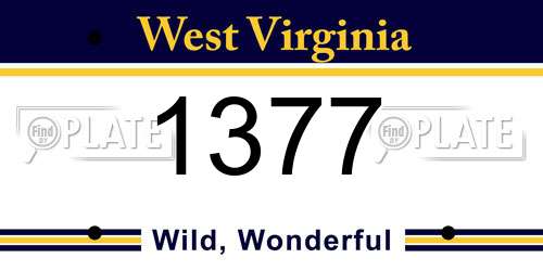 1377 West Virginia License Plate