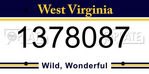 1378087 West Virginia License Plate