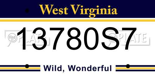 13780S7 West Virginia License Plate