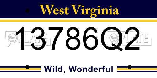 13786Q2 West Virginia License Plate