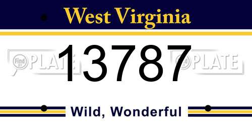 13787 West Virginia License Plate