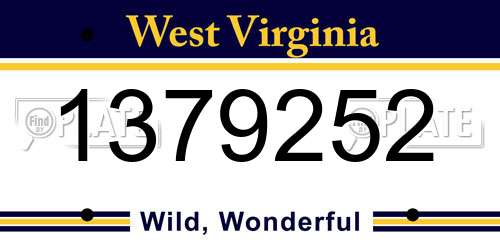 1379252 West Virginia License Plate