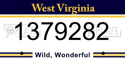 1379282 West Virginia License Plate