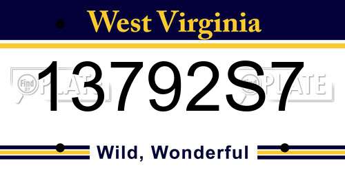 13792S7 West Virginia License Plate