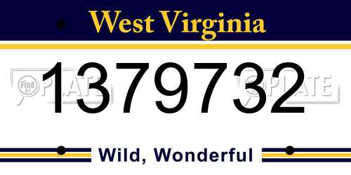 1379732 West Virginia License Plate