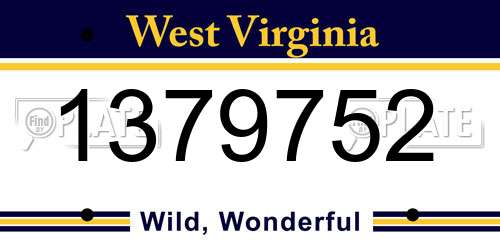 1379752 West Virginia License Plate
