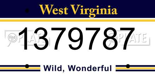 1379787 West Virginia License Plate