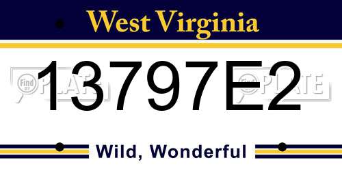 13797E2 West Virginia License Plate