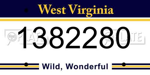 1382280 West Virginia License Plate
