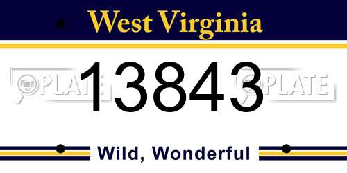 13843 West Virginia License Plate