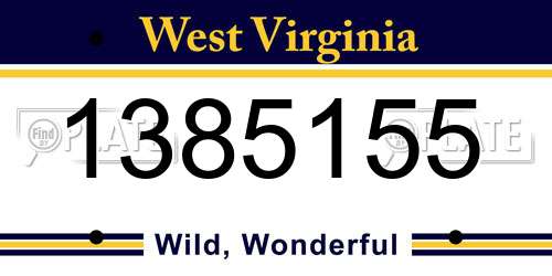 1385155 West Virginia License Plate