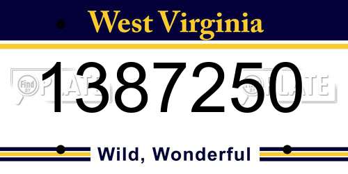 1387250 West Virginia License Plate