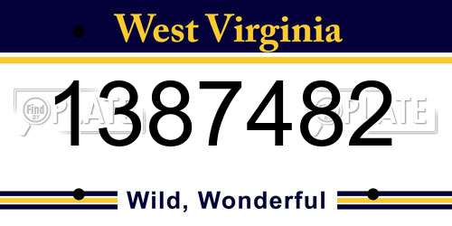 1387482 West Virginia License Plate