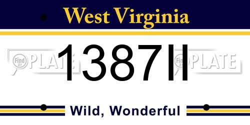 1387II West Virginia License Plate