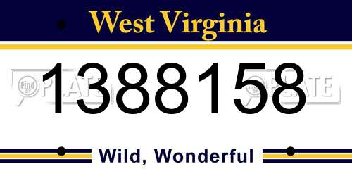 1388158 West Virginia License Plate