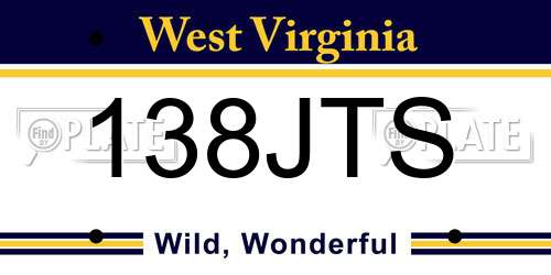 138JTS West Virginia License Plate