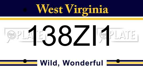 138ZI1 West Virginia License Plate