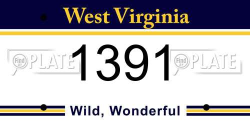 1391 West Virginia License Plate