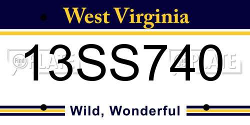 13SS740 West Virginia License Plate