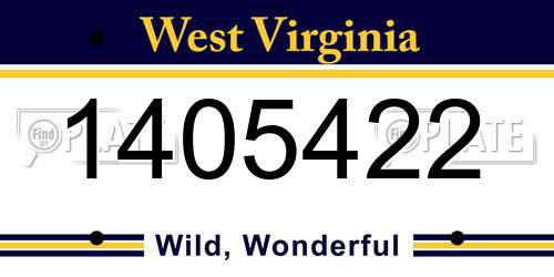 1405422 West Virginia License Plate