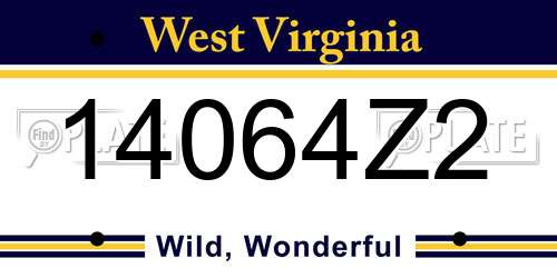 14064Z2 West Virginia License Plate