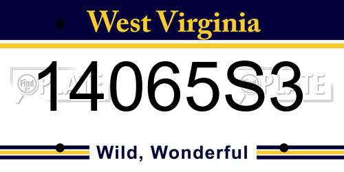 14065S3 West Virginia License Plate