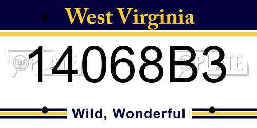 14068B3 West Virginia License Plate
