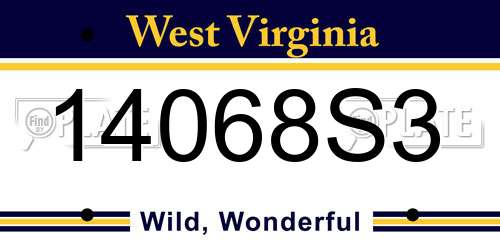 14068S3 West Virginia License Plate