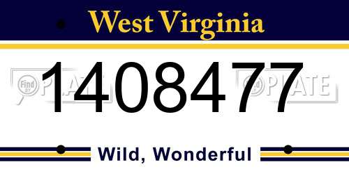 1408477 West Virginia License Plate